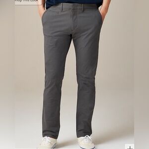 J Crew Men’s 484 Slim-fit Tech Pants Gray Bedford Coal Flat Front 34x34 NWT